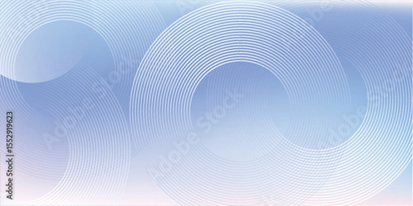 Fototapeta Abstract circle lines on light blue background.
