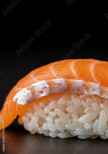 Fototapeta Sushi de Salmón Delicioso en Primer Plano, Generado con IA