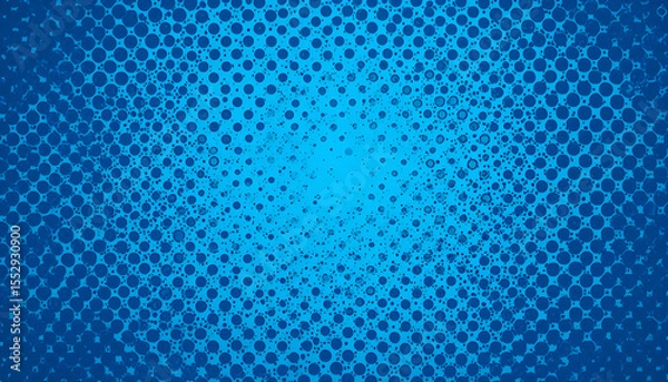 Fototapeta Abstract blue background with a seamless geometric pattern of textured dots, resembling a fabric mesh wallpaper design