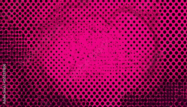 Fototapeta Abstract pink background with a seamless halftone dot pattern, perfect for a modern art or disco-themed design element