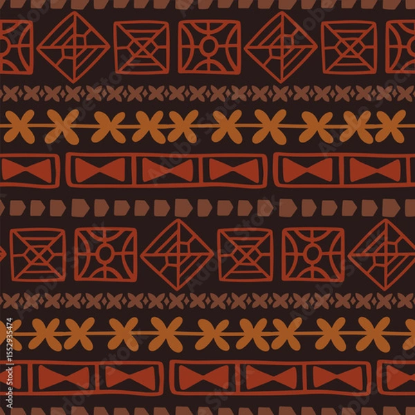 Obraz Polynesian Hawaiian Tapa Ethnic Seamless Pattern