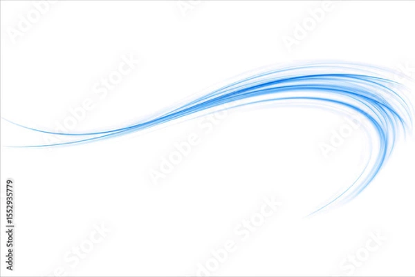 Fototapeta PNG curved motion streak with blue trail and glowing line across the dark road, as the laser beam breaks into light and a bright tail forms the main moving line PNG