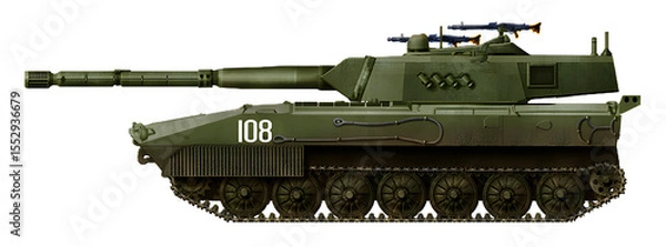 Fototapeta BMP-23-105 (Light tank concept, based on the hull of the BMP-23, using a HITFACT turret with a 105mm gun)