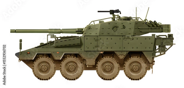 Fototapeta Boxer LMT-105 (Concept of a tank destroyer based on the GTK Boxer, using the LMT-105 turret)