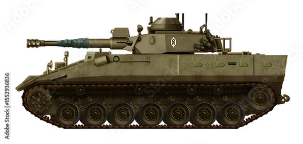 Fototapeta EE-34 HIFV (Concept of a heavy infantry fighting vehicle, based on the Leopard 1 tank, with a combat module and a 90mm gun)