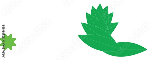 Obraz Green color leaf vector design.