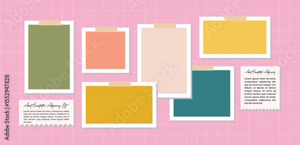 Obraz Pictures or photos frame collage layout abstract photo frames and digital photo wall template
