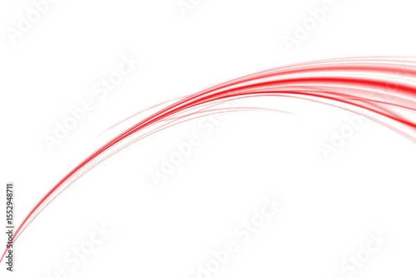 Fototapeta PNG dynamic laser trail on red background with blur motion and line speed effects PNG, where city lights stretch into a vibrant line glowing past another long red line