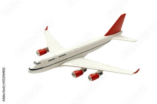 Fototapeta Airplane model isolated on white or transparent background