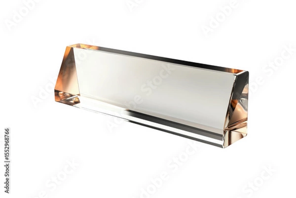 Fototapeta Clear acrylic desk nameplate isolated on transparent background