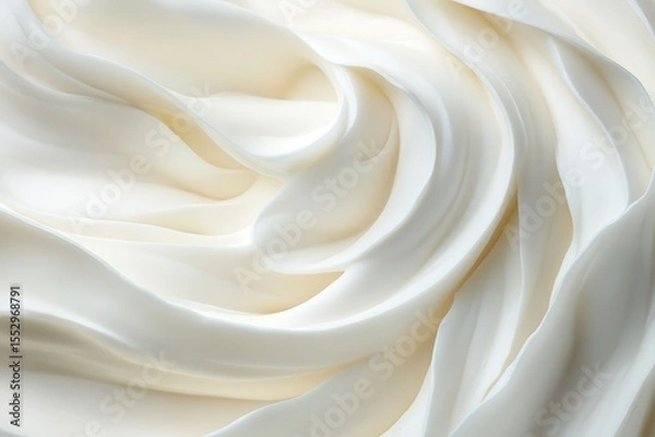 Fototapeta A close-up of white butter, a texture that is soft and creamy, set against a pure background. The focus should be on the rich sheen and luster of the cream cheese-like blooms. Use.
