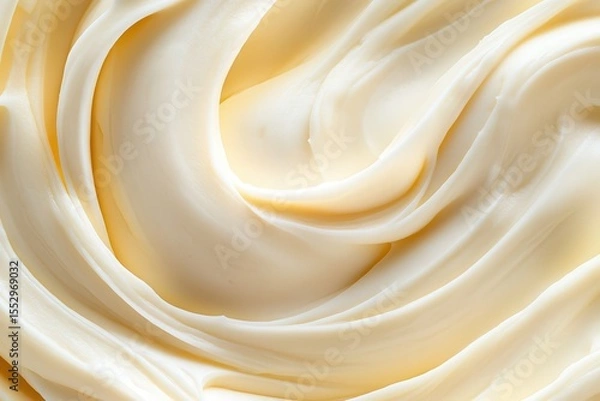 Fototapeta Close-up of creamy and smooth remoulade puree, highlighting its soft texture and bright color against the background of freshly mashed potatoes. The focus is on the delicate sheen.