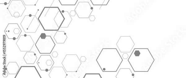 Obraz Vector abstract geometric network background technology with hexagonal shape