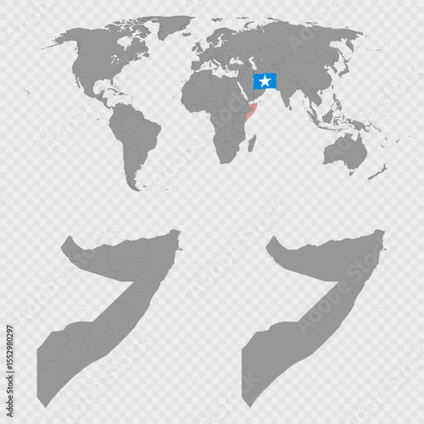 Fototapeta Somalia Map Set with World Location.