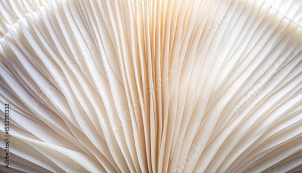 Fototapeta the image showcases a close up view of light colored, thin, and textured formations arranged in an orderly manner. the structures are aligned almost vertically, with slight curving