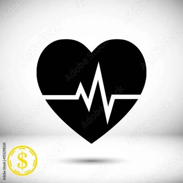 Obraz heart beat icon stock vector illustration flat design