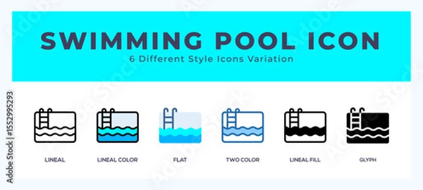Fototapeta Swimming pool vector icon. with different styles vector illustration.