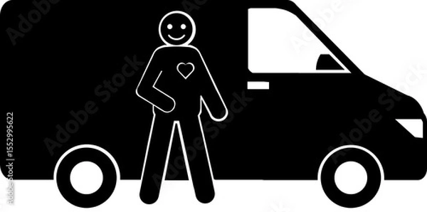 Obraz van with customer icon