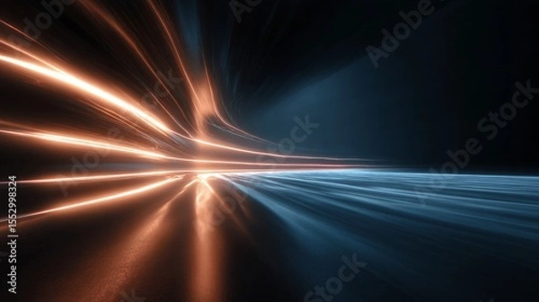Obraz Dynamic Abstract Background of Blurred Trails Evoking Speed and Technological Advancement Imagery