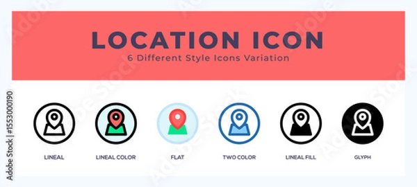 Fototapeta Location set of vector icon. For web. and mobile app