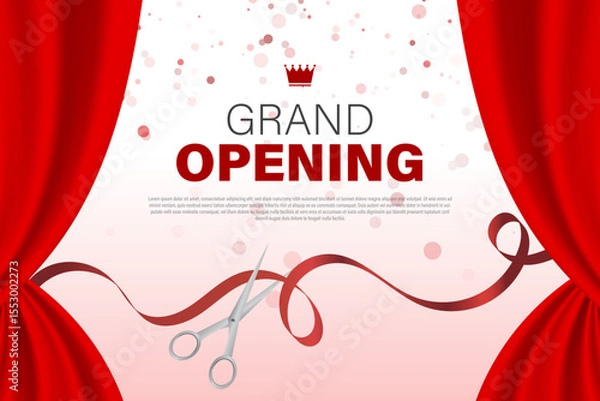 Obraz grand opening greeting banner. sales design elements