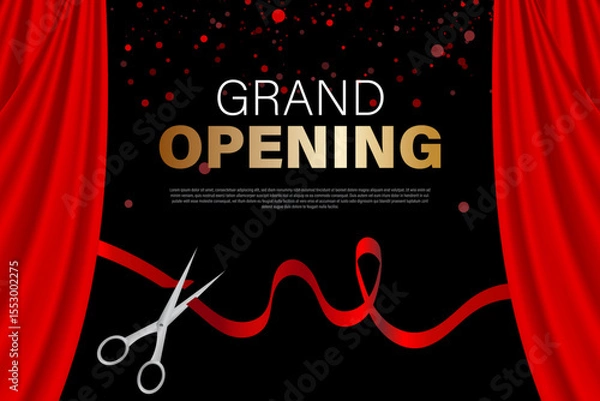 Obraz grand opening greeting banner. sales design elements