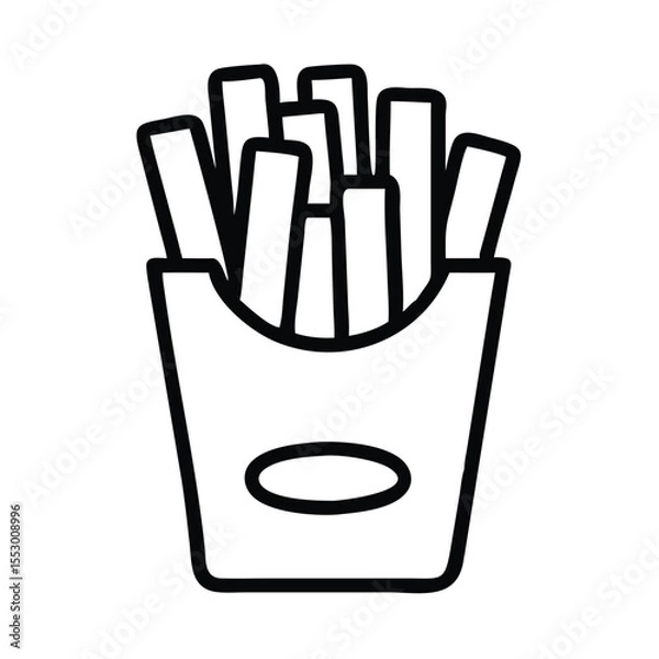 Fototapeta Simple black and white taco icon in doodle style, perfect for food apps, Mexican restaurant branding, and menu design