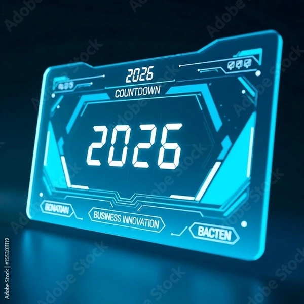 Fototapeta happy new year 2026 representing a concept of precise technology