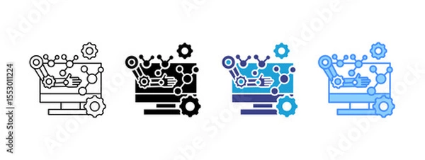 Fototapeta Biomechanical Multipel Icon Set.