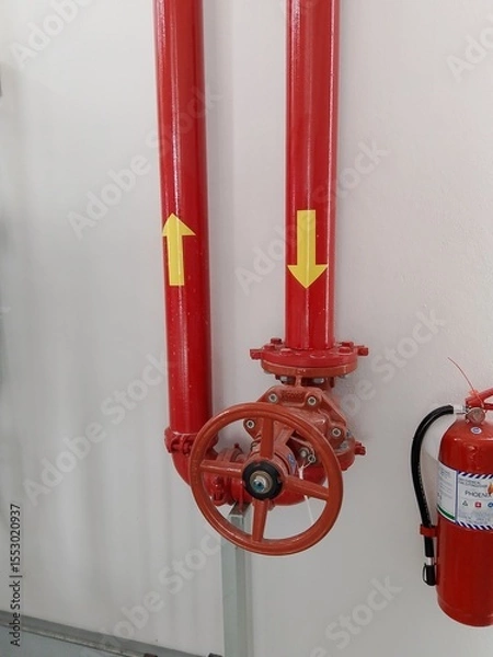 Obraz Fire hose, Red pipe, Water pipe