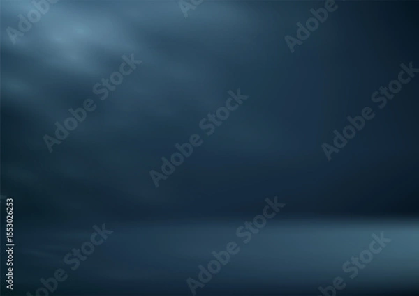 Fototapeta Empty Dark Blue studio room background with shadow leaves. Space for selling products on the website. Vector illustration.