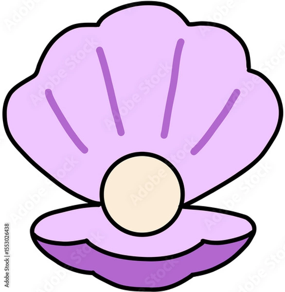 Fototapeta vector illustration of a pearl