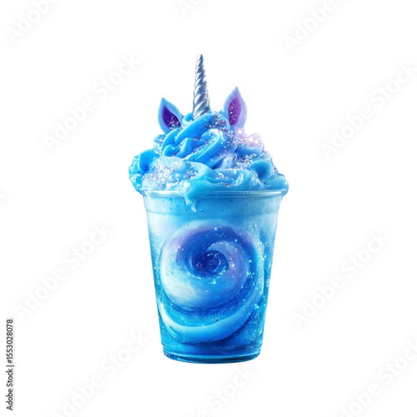 Obraz Magical Unicorn Galaxy Smoothie in Plastic Cup