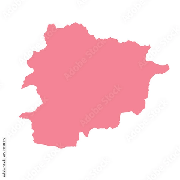 Obraz Map of Andorra, sign silhouette. World Map Globe. Vector Illustration isolated on white background. Europe continent.