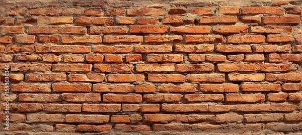 Fototapeta Sturdy Brickwork Displaying Time and Texturing, Ideal for Backdrop or Abstract Art in Rustic Style