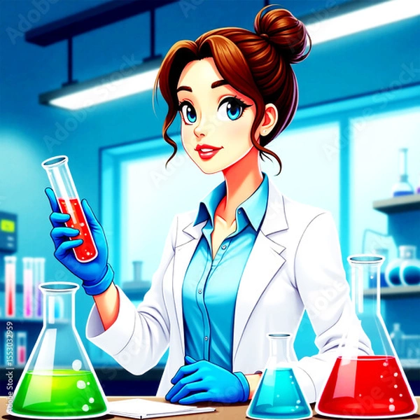 Fototapeta Female Scientist in the Lab