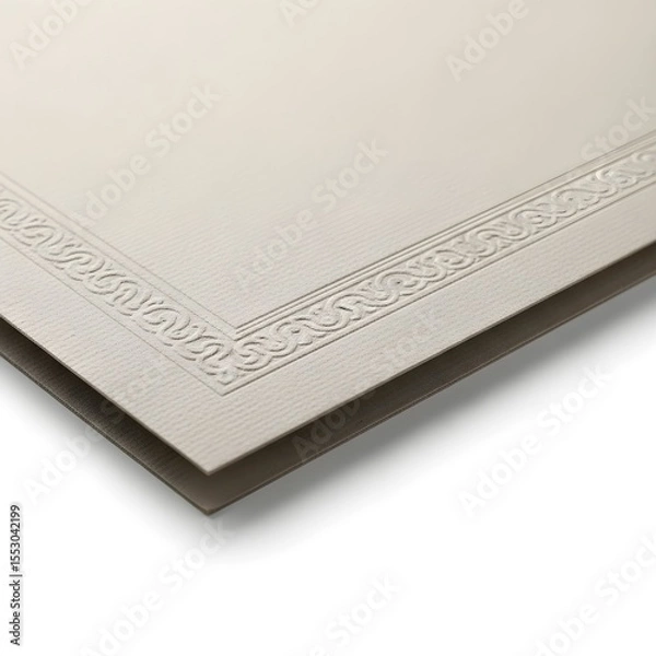 Fototapeta Elegant Embossed Border Paper Texture, Modern Stationery Mockup Element