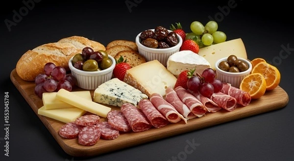 Fototapeta Indulge in this delectable charcuterie board, a feast for the eyes and palate.