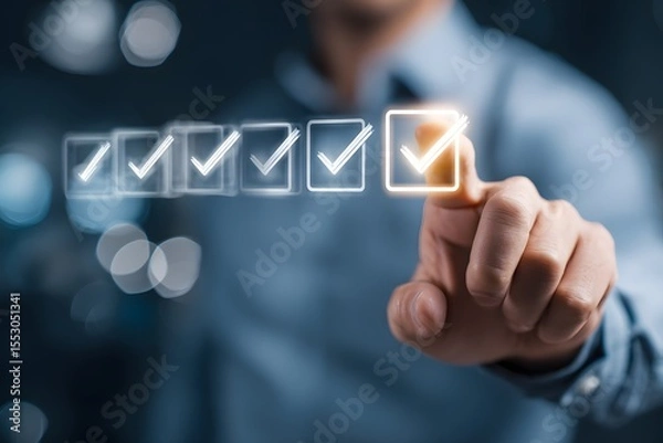 Obraz Digital Checklist and Task Completion.