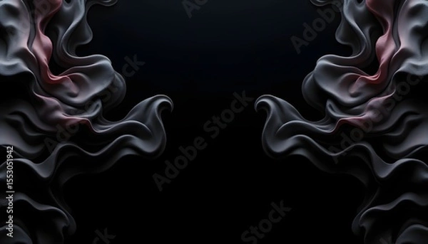 Obraz An intricate, symmetrical pattern unfolds across a dark, lustrous background, evoking the feel of silk