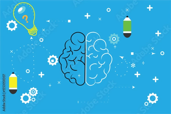 Obraz  Digital Brain Insight AI Powered Mind Mapping with Luminous Data Streams