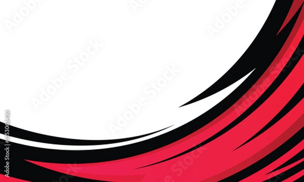 Fototapeta Abstract red curved lines modern background for car wrap sticker
