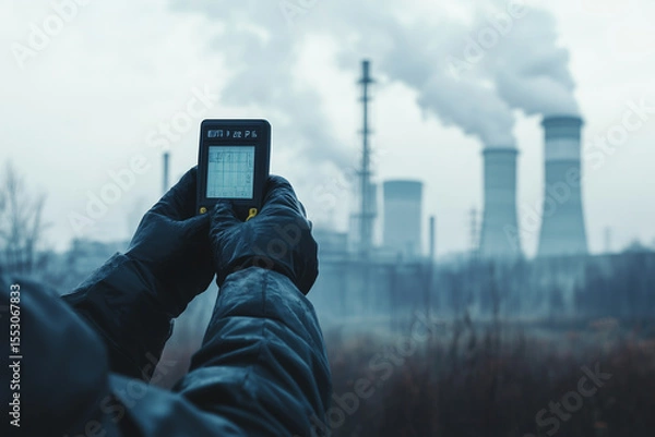 Fototapeta Device measuring the current pollution levels 