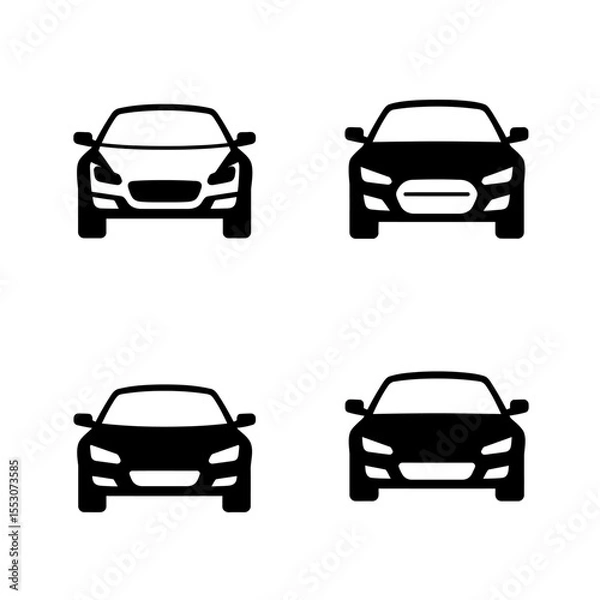 Fototapeta Collection of Automotive car logo design with concept sports vehicle icon 
silhouette on black background. Vector illustration.