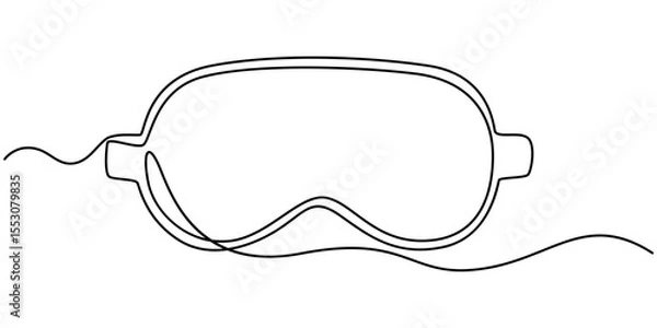 Fototapeta Hand drawn sleeping strip, Soft black sleep mask outline, sleep mask continuous one line drawing, Eye mask Icons pack in outlined and flat versions, Eye mask Icons set in solid and thin line style