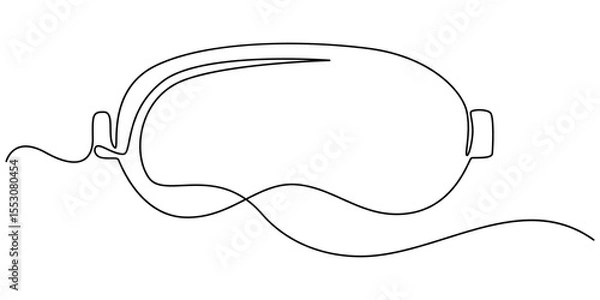 Fototapeta Hand drawn sleeping strip, Soft black sleep mask outline, sleep mask continuous one line drawing, Eye mask Icons pack in outlined and flat versions, Eye mask Icons set in solid and thin line style