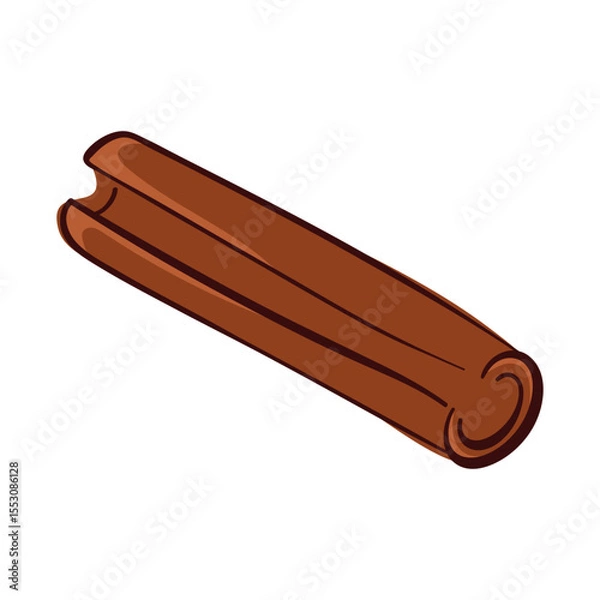 Fototapeta Cinnamon stick roll logo in flat style isolated on a white background.