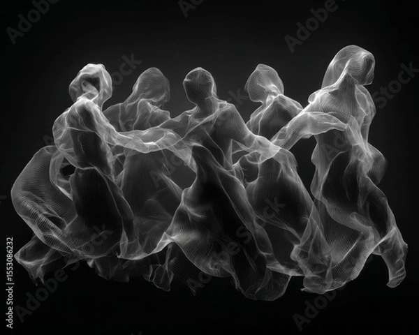 Fototapeta Abstract, flowing forms in motion.