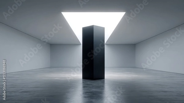 Fototapeta Empty modern room with a dark prism.