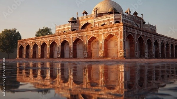 Obraz Humayun s Tomb Dawn Indian Heritage Mughal Architecture Reflection Historic Site Delhi India Wonder